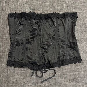 Intimate Attitudes Black Lace-Up Corset Bustier Top Size 42 Y2K Goth
